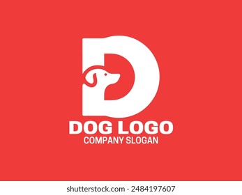 
Letra D Perro logo design icon symbol Ilustración vectorial. Logotipo de perro mínimo