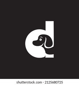 letter D dog logo icon design Royalty Free Vector Image