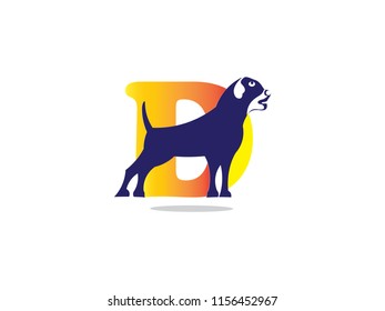 Letter D DOG logo vector