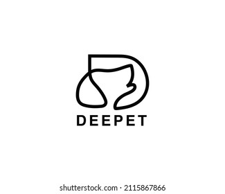 Letter D dog and pet Logo template ,fully vector and customized logo design