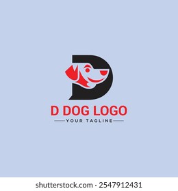 Letter D dog vector illustation design
