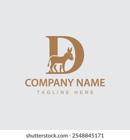 Letra D Donkey Logo Ícone modelo vetorial
