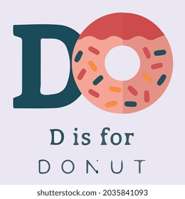Buchstabe d donut Alphabet, Vektorgrafik