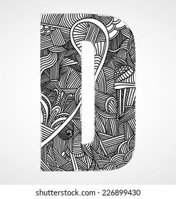 Letter "D" from doodle alphabet