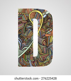 Letter "D" from doodle alphabet