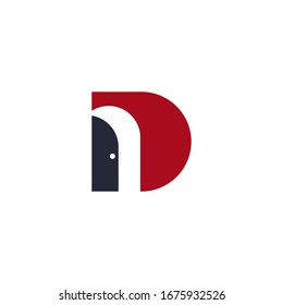 Letter D Door Logo Design , Vector