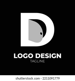 letter D with Door Logo design