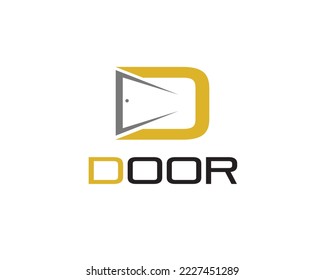 Letter D Door Logo designs, yellow and black
