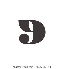 letter d dot linked simple geometric logo vector 