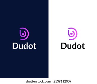 letra d con plantilla de diseño de logotipo de punto