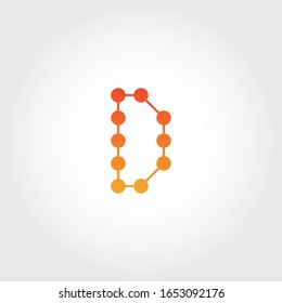 Logotipo de tecnología con título D Diseño Elementos gráficos Plantilla Ai - Logotipo de resumen de puntos E