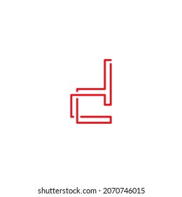 letter d double simple symbol logo vector