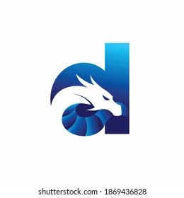 letter d with dragon concept