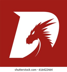 Letter D + Dragon Head 