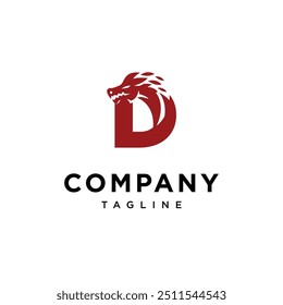Letra D Dragón Icono de logotipo Vector