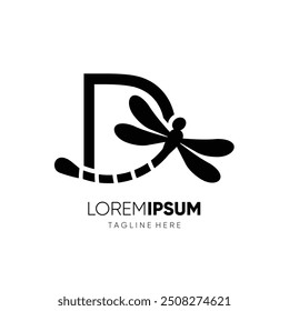 Letra D Dragonfly Logo Design Vetor Ícone Símbolo Gráfico Ilustração