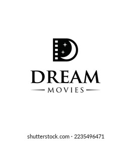 Letter D for Dream logo, movies logo