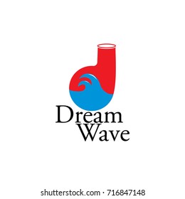 letter d dream wave symbol logo vector