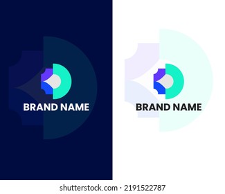 letra d con plantilla de diseño de logotipo moderno de caída