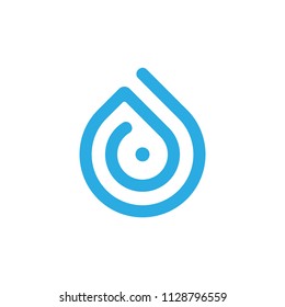 letter d drop water lines art logo vector