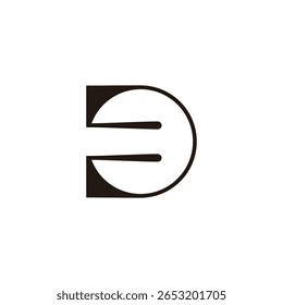 letter d drum abstract simple logo vector 