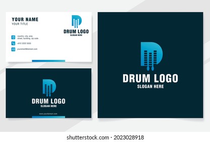 Letter D mit Drum-Logo-Vorlage auf moderne Art