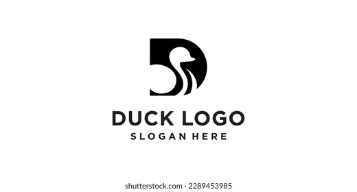 letter d and duck logo