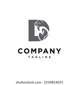 Letra D Dugong Logo Icon Vetor