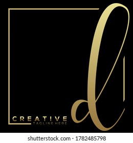 Letter D Dynamic Gold Typography Logo Template