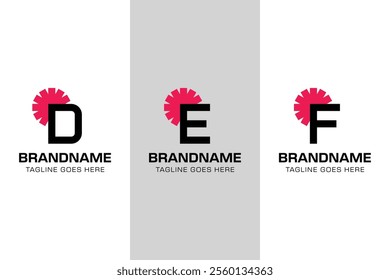 Letter D E F Sunrise Logo, symbolizing new beginnings and growth