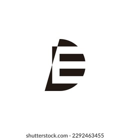 Letter D or E geometric symbol simple logo vector