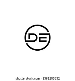 letter D E icon logo design concept