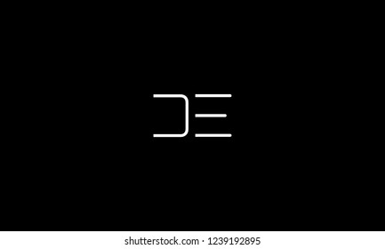 LETTER D AND E LOGO WITH NEGATIVE SPACE EFFECT FOR LOGO DESIGN OR ILLUSTRATION USE