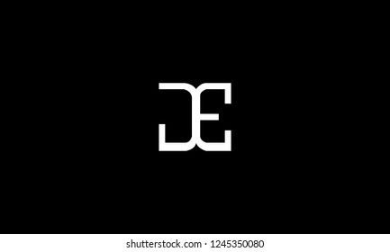 LETTER D AND E LOGO WITH NEGATIVE SPACE EFFECT FOR LOGO DESIGN OR ILLUSTRATION USE