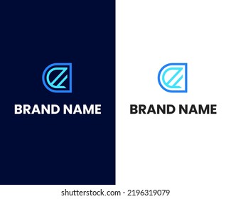 letter d and e mark modern logo design template
