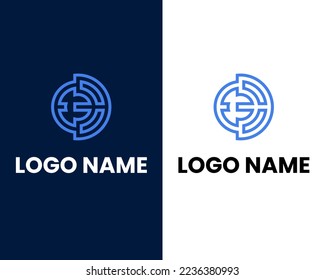 plantilla de diseño de logotipos de empresas modernos para letras d y e