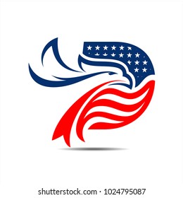 Letter D with eagle american flag