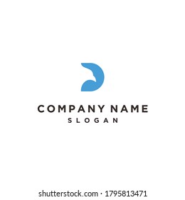 letter d with eagle logo design vector illustration on white background