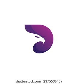 Letter D Eagle Logo Vector. Abstract eagle illustration