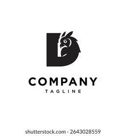 Letter D Eagle Owl Logo Icon Vector