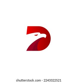letter D and eagle vector illustration for an icon,symbol or logo. D initial logo
