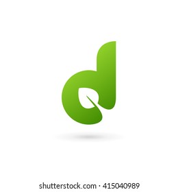 Letter D eco leaves logo icon design template elements