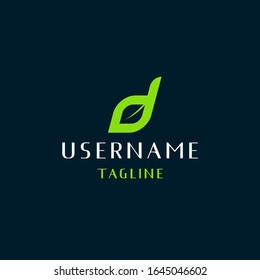 letter d eco logo design inspiration . leaf d logo design template . eco green letter d icon design