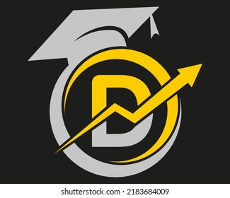 Letter D education logo icon design, vector illustration