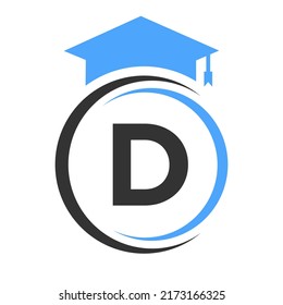 Letter D Education Logo Template. Education Logotype Concept With Alphabet D Vector Element