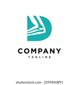 Letter D Elbow surgery Logo Icon Vector