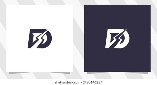 letter d with electric logo design