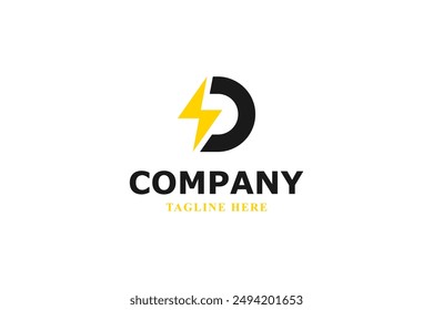 letter d electricity modern minimal logo