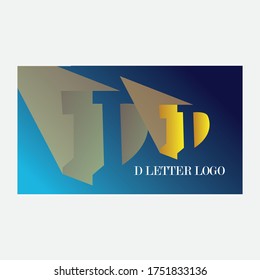 diseño vectorial de sombra de fondo del logotipo de la letra D elegante