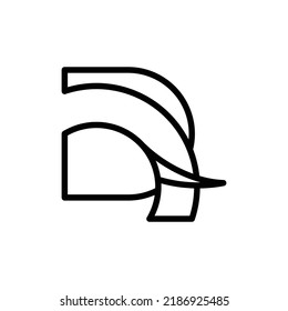Letter D Elephant Line Simplicity Logo
